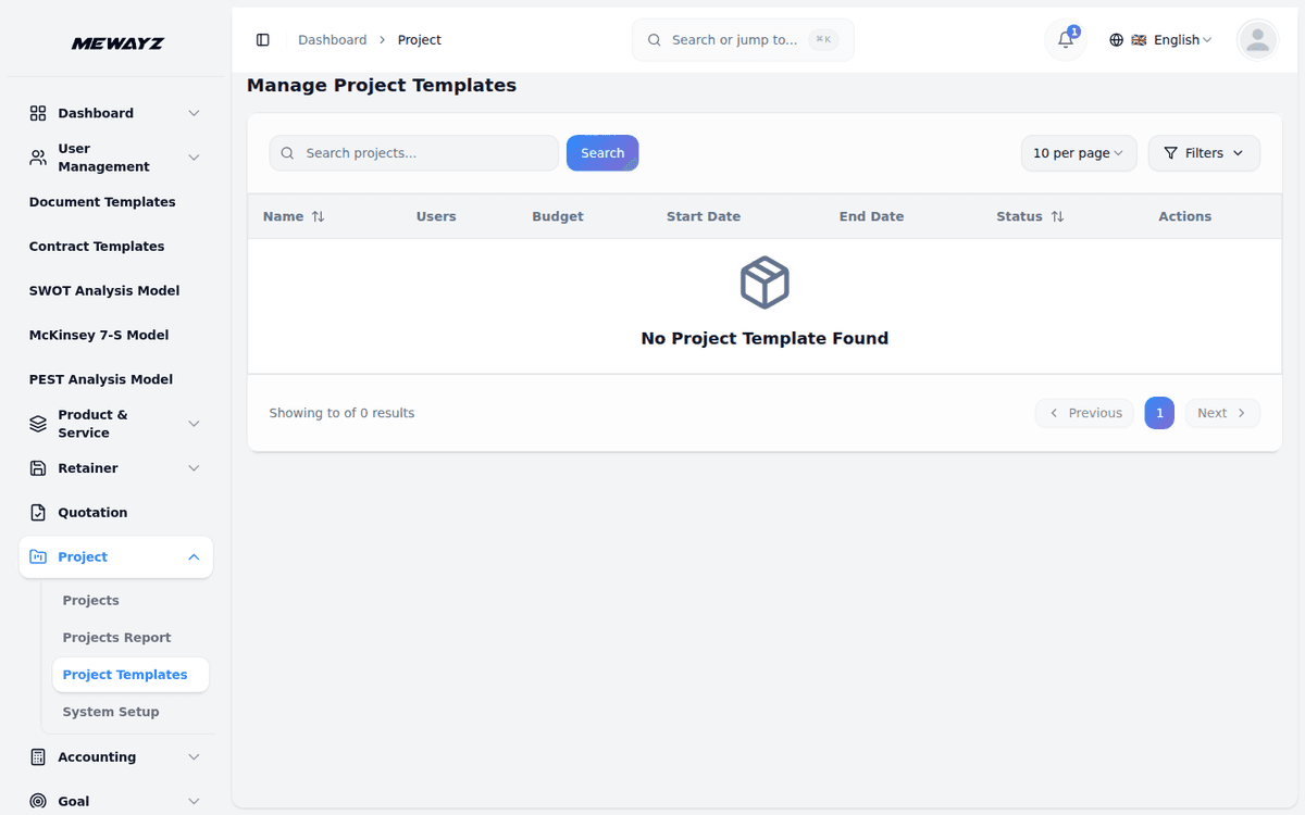 Mewayz Project Management — Project templates
