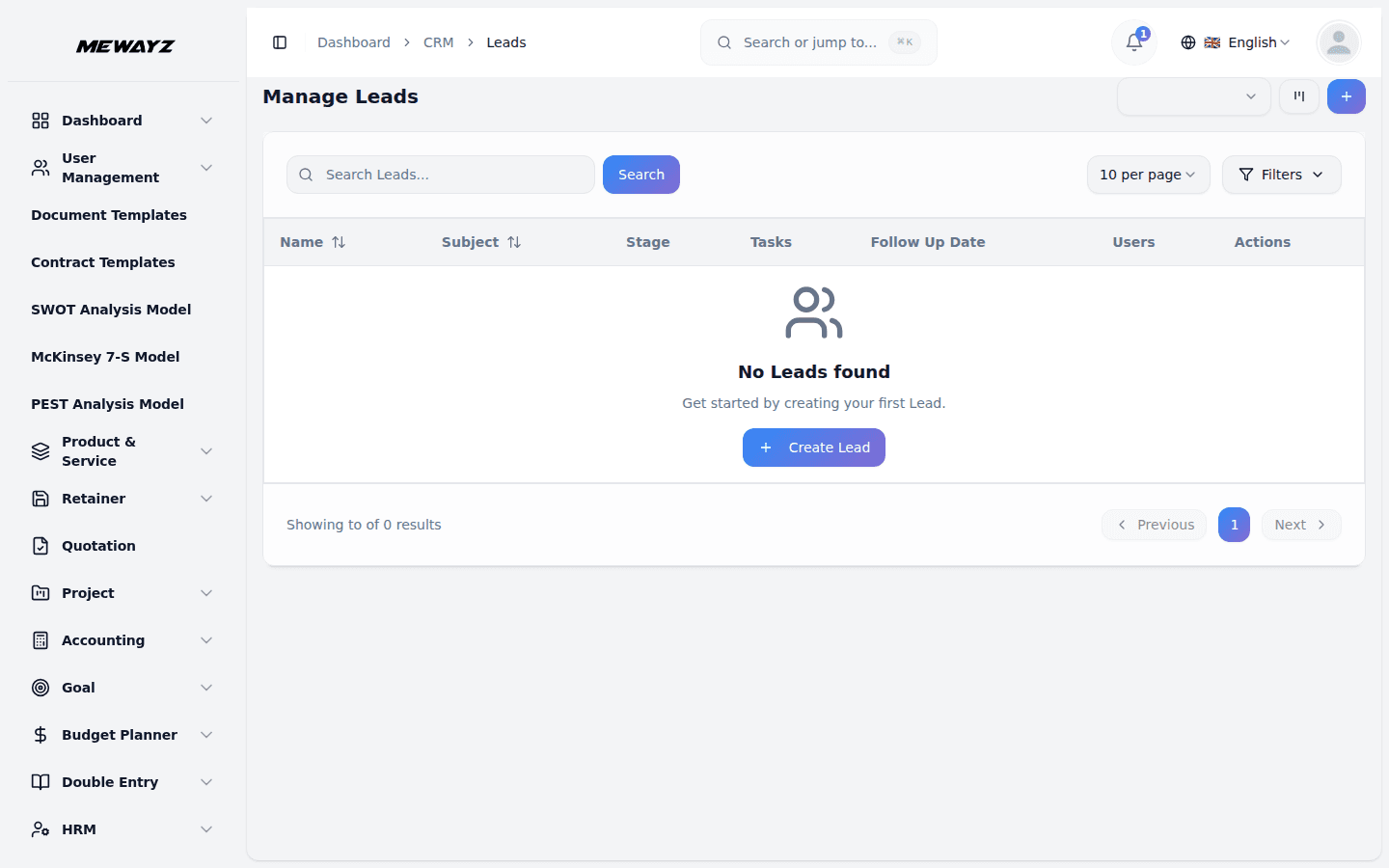 Mewayz CRM — leads, deals, and pipeline management