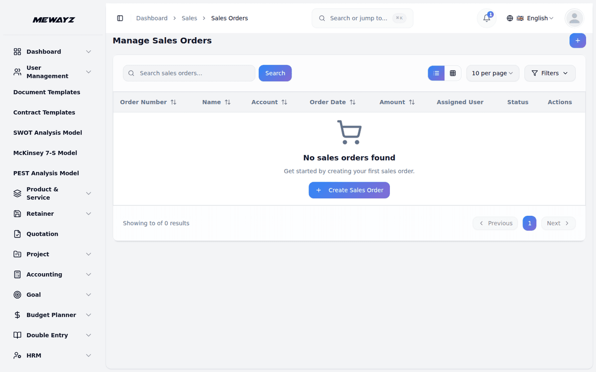 Mewayz Sales orders