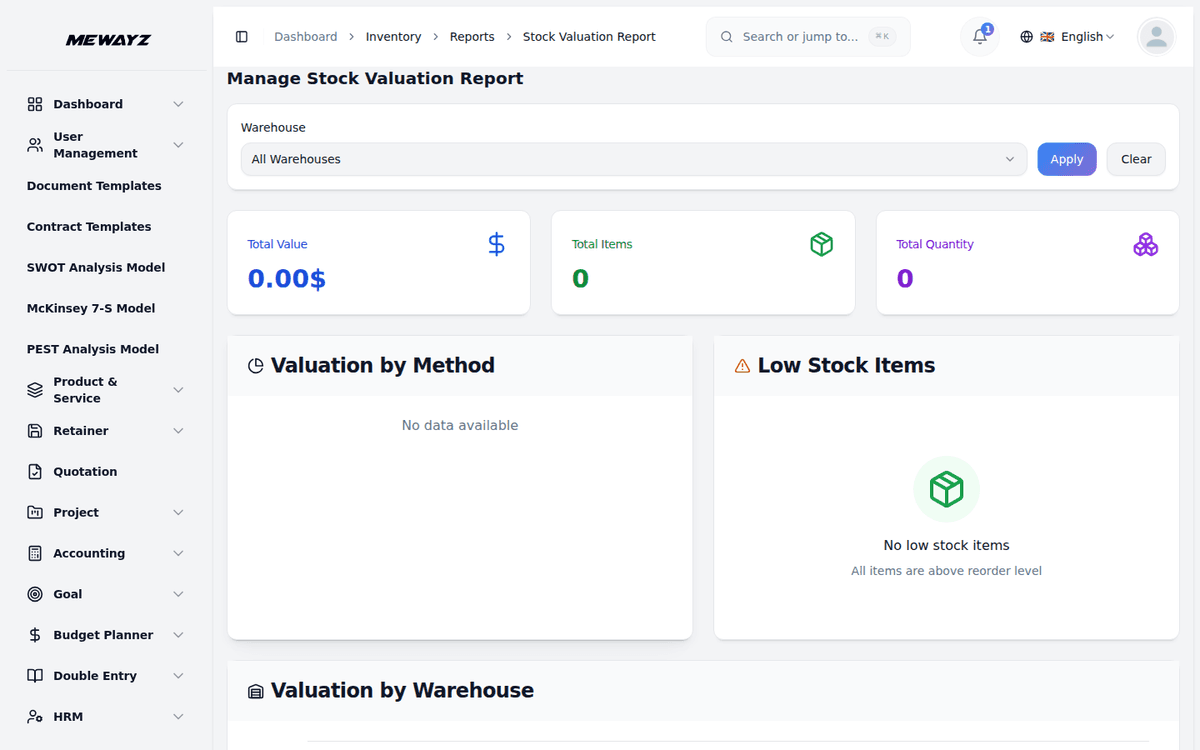 Mewayz Inventory & Stock — Stock valuation
