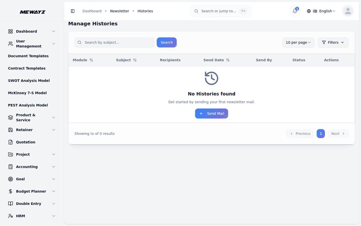 Mewayz Email Campaigns — Campaign history