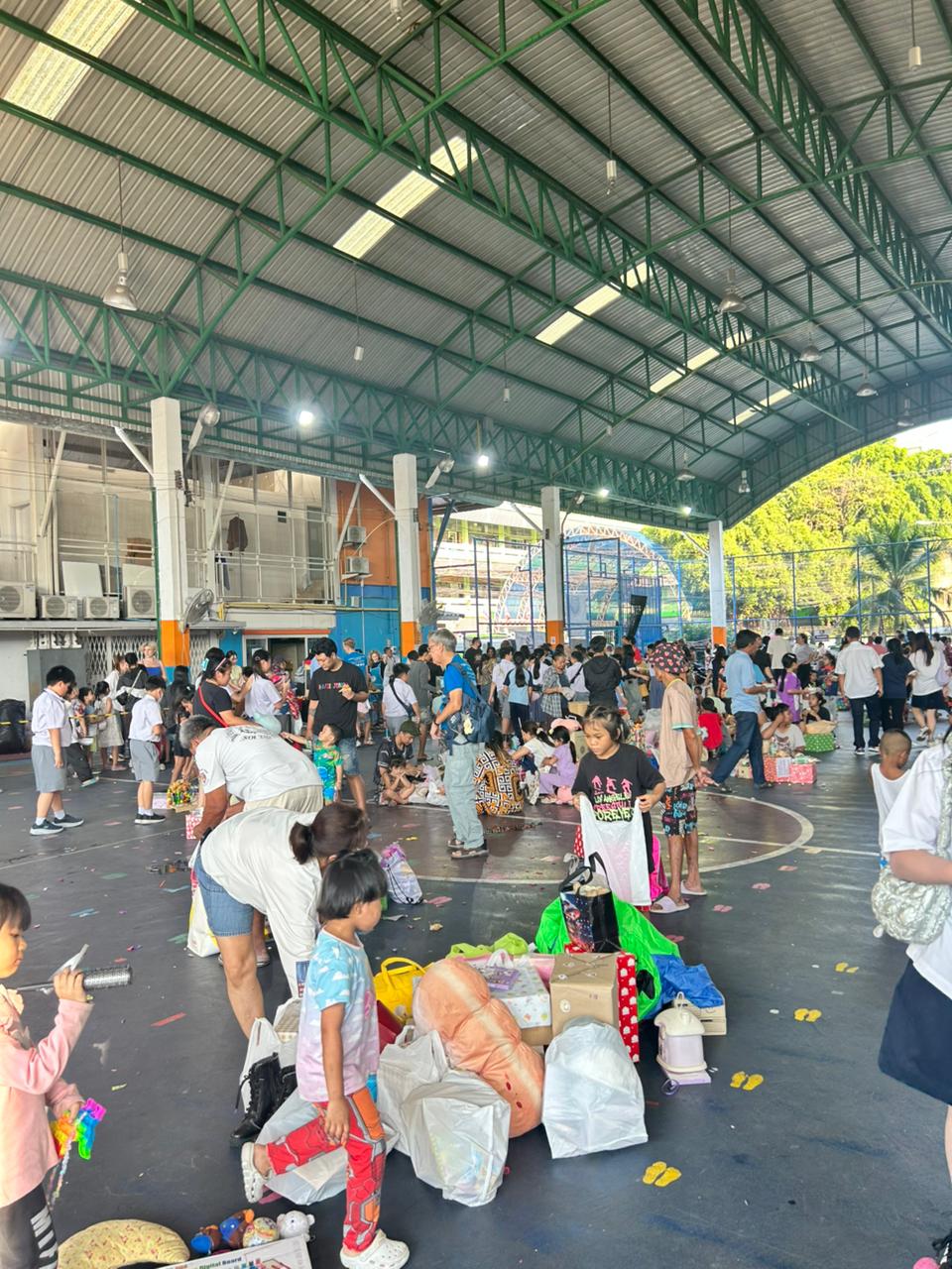 Food and drinks handed out