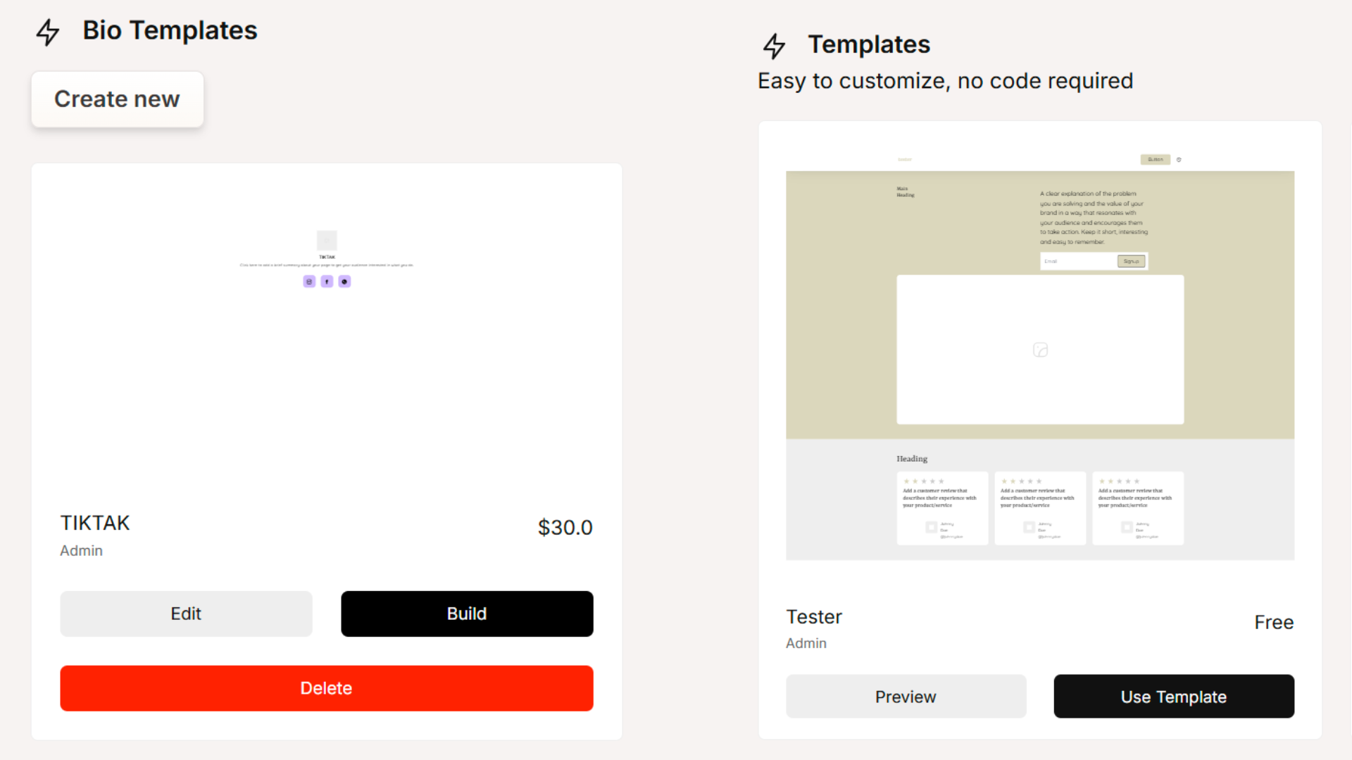 Bio templates in Mewayz (Formerly Seemless)