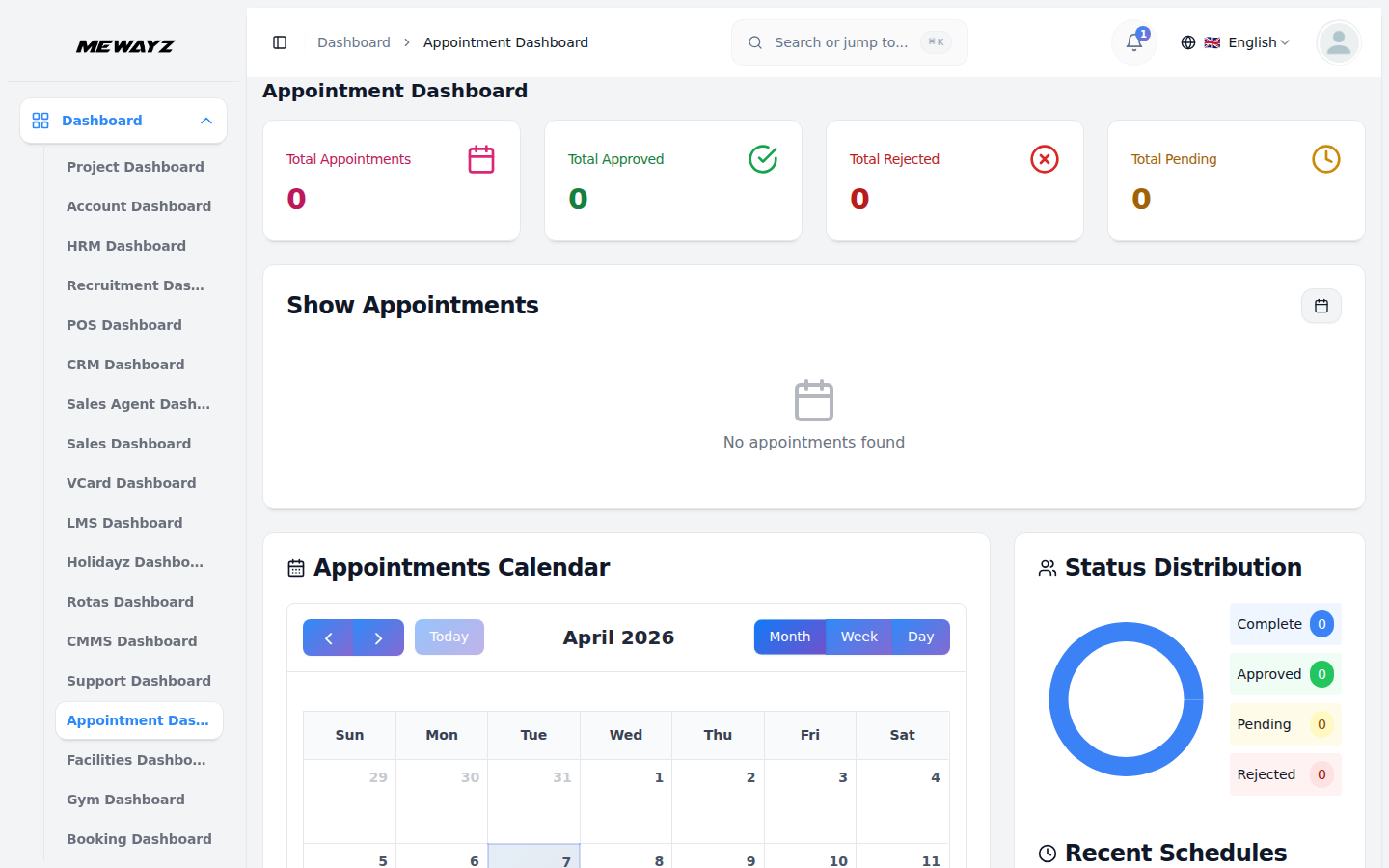 Appointment dashboard
