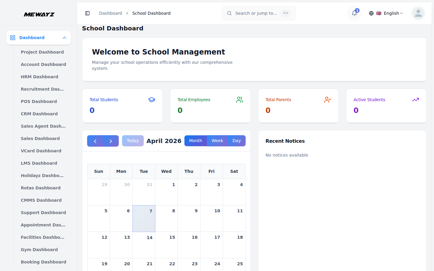 School dashboard