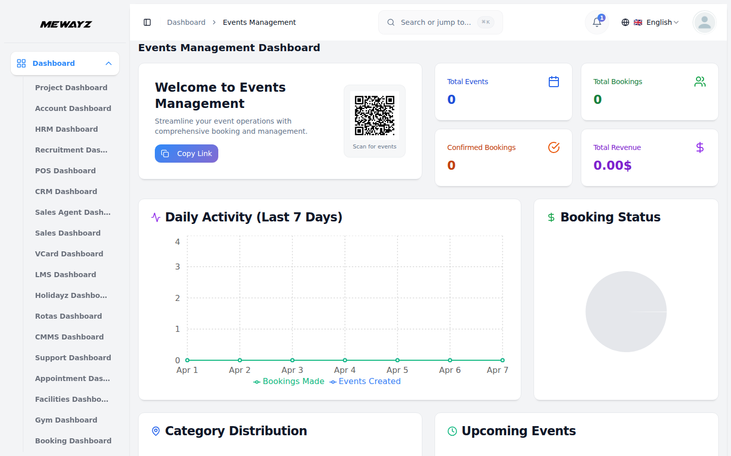 Events dashboard