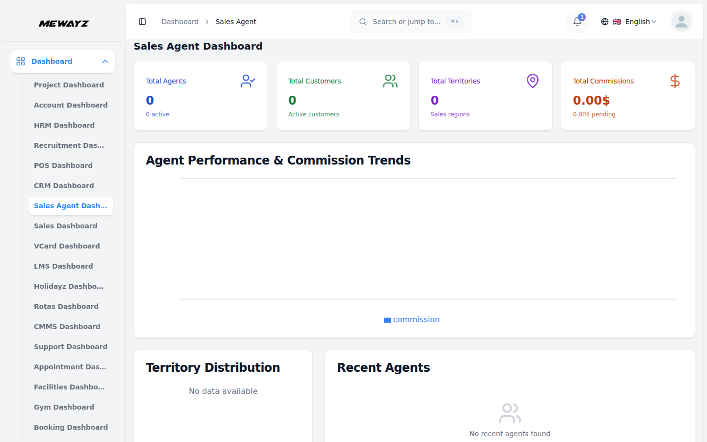 Sales agent dashboard