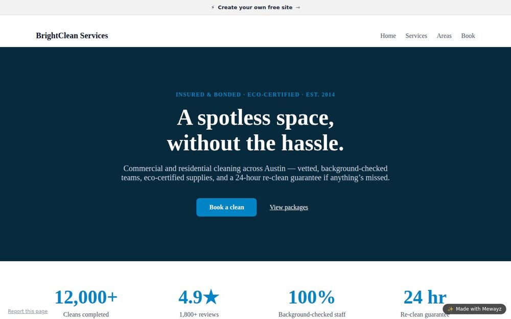 A field-service website built with Mewayz